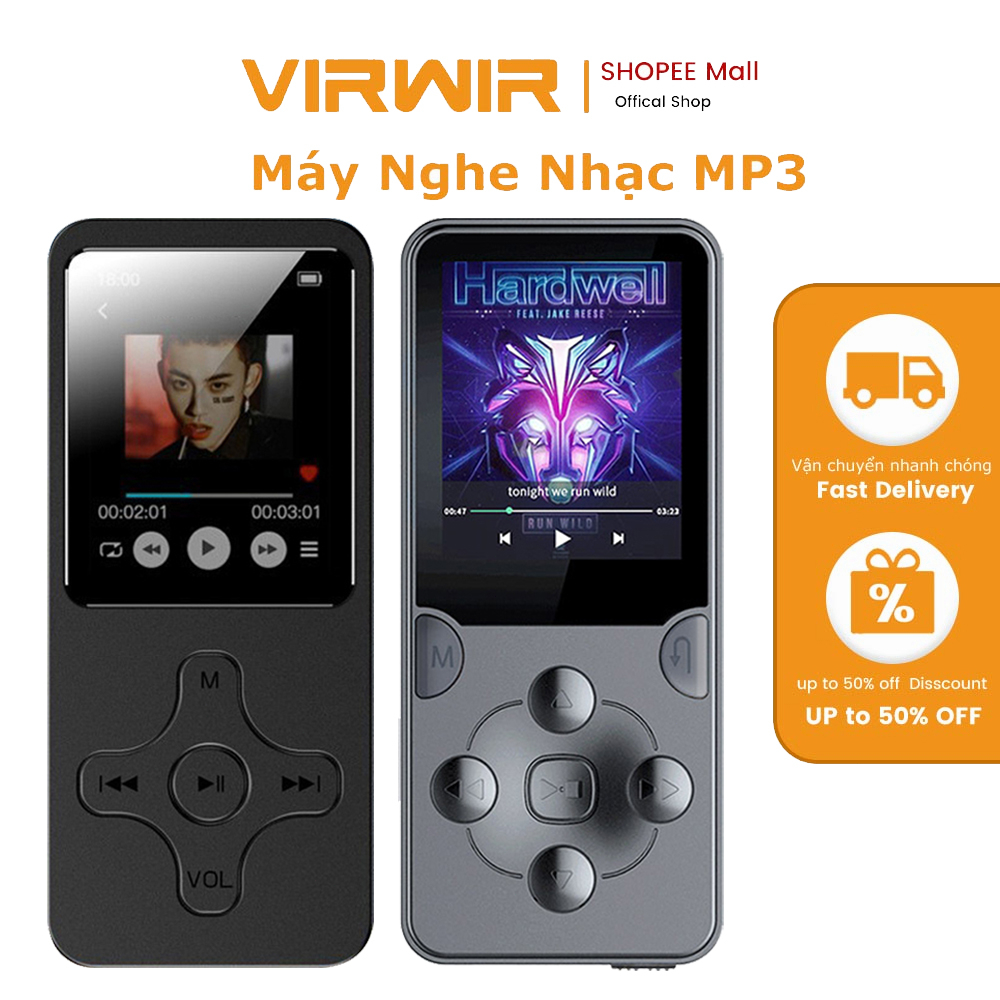 Máy nghe nhạc MP3 VIRWIR mini phong cách thể thao có loa ngoài phát FN radio ghi âm E-book