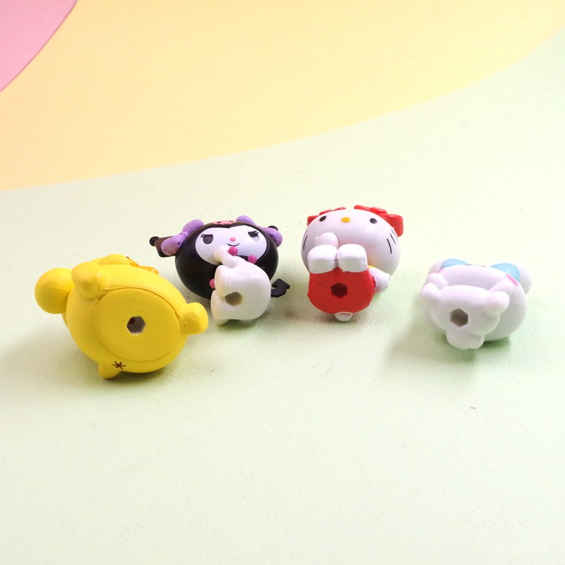 SANRIO Set 4 Mô Hình Nhân Vật Phim Hoạt Hình Kuromi Onpompurin Cinnamoroll Hello Kitty