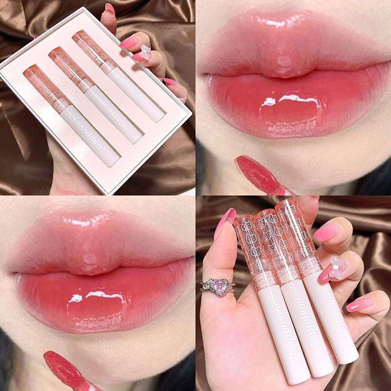 Dầu Dưỡng Môi Chống Thấm Nước Tạo Hiệu Ứng Gương Hồng Hào Màu Hồng Cherry SXY555
