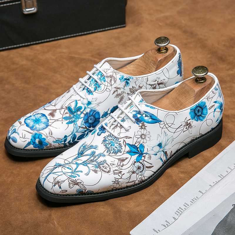 Giày Oxford Brogues Cột Dây Bằng Da Mềm Trang Trọng Hàn Quốc Cổ Điển Thoải Mái Cho Nam