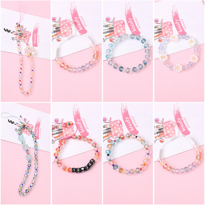 Beadia Set 50 Hạt Pha Lê Tròn 8mm Màu Gradient Dùng Làm Đồ Thủ Công DIY