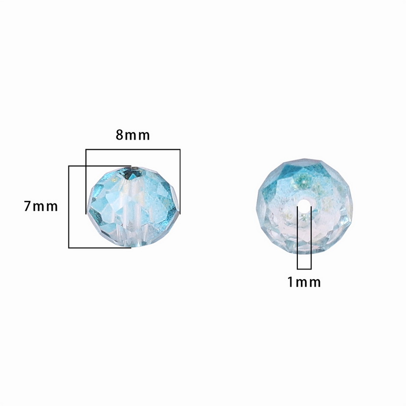 Beadia Set 50 Hạt Pha Lê Tròn 8mm Màu Gradient Dùng Làm Đồ Thủ Công DIY