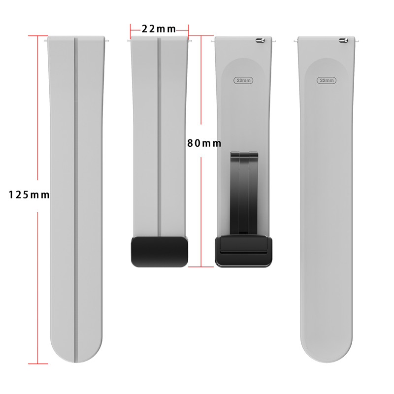 Dây Đeo Silicon Từ Tính 20mm / 22mm Cho Đồng Hồ Samsung Galaxy Watch 4 Classic 5 Pro Realme Watch 3 2 S Pro Haylou RS4 Plus LS02 LS12 GST Lite