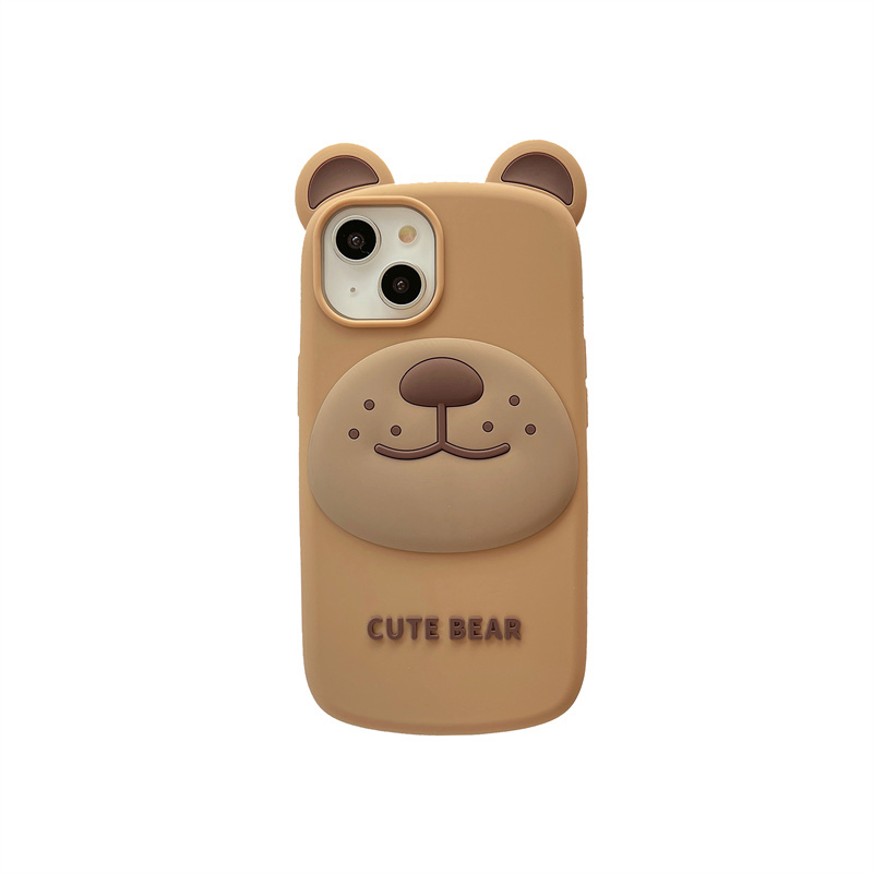 Ốp Điện Thoại Silicone Cao Su Mềm Chống Sốc In Hình Gấu Hoạt Hình Cho iPhone 11 12 13 14 Pro Max 12pro 13pro 14pro