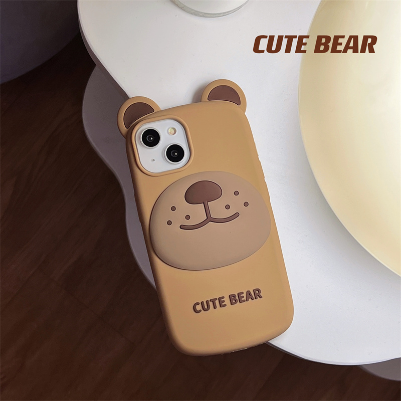 Ốp Điện Thoại Silicone Cao Su Mềm Chống Sốc In Hình Gấu Hoạt Hình Cho iPhone 11 12 13 14 Pro Max 12pro 13pro 14pro