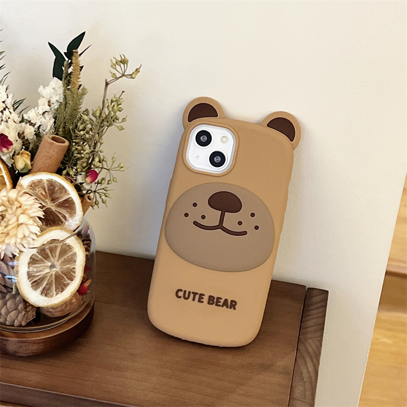 Ốp Điện Thoại Silicone Cao Su Mềm Chống Sốc In Hình Gấu Hoạt Hình Cho iPhone 11 12 13 14 Pro Max 12pro 13pro 14pro