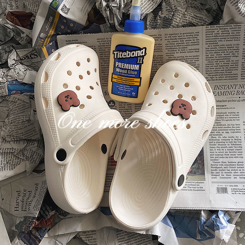 One more shoes⭐Dép Bít Mũi Đế Dày Chống Trượt Thời Trang Mùa Hè Hàn Quốc Cho Nữ