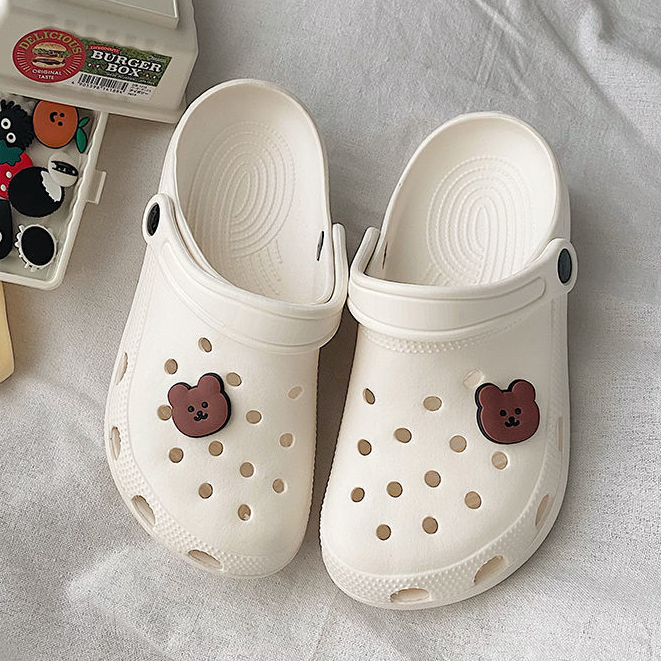 One more shoes⭐Dép Bít Mũi Đế Dày Chống Trượt Thời Trang Mùa Hè Hàn Quốc Cho Nữ