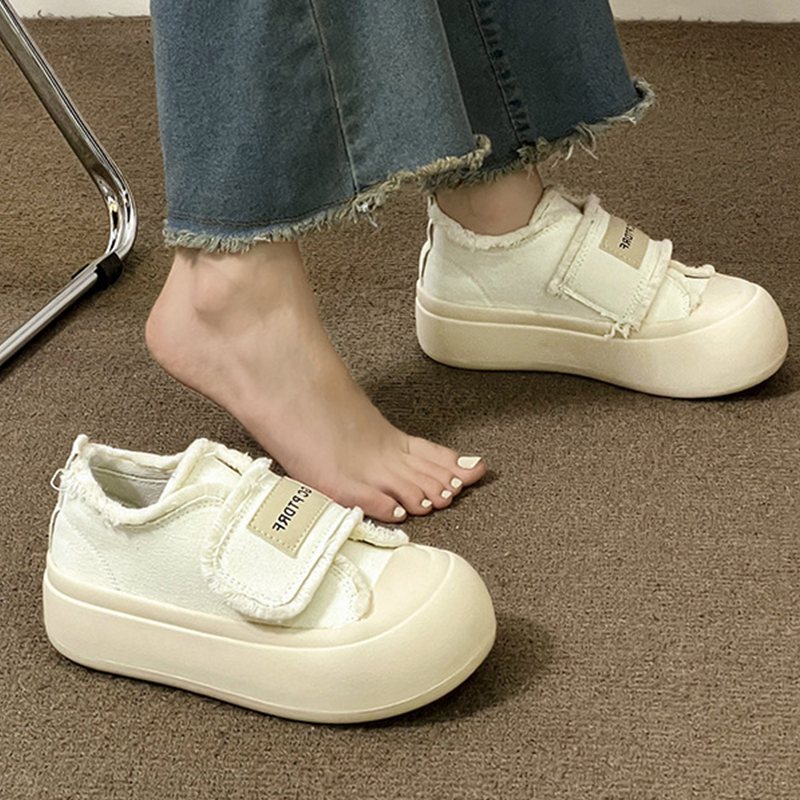 One more shoes⭐Giày Vải canvas Đế Dày Phong Cách Hàn Quốc Thời Trang Cho Nữ