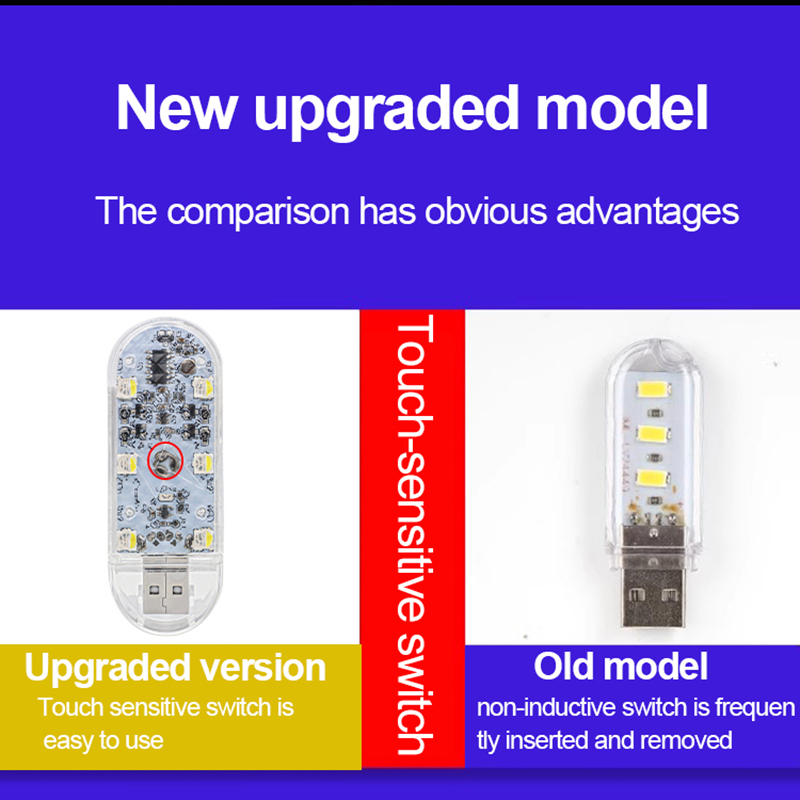 Đèn LED Mini Không Dây Cảm Ứng Chạm Để Đọc Sách Trên Nóc Xe Hơi