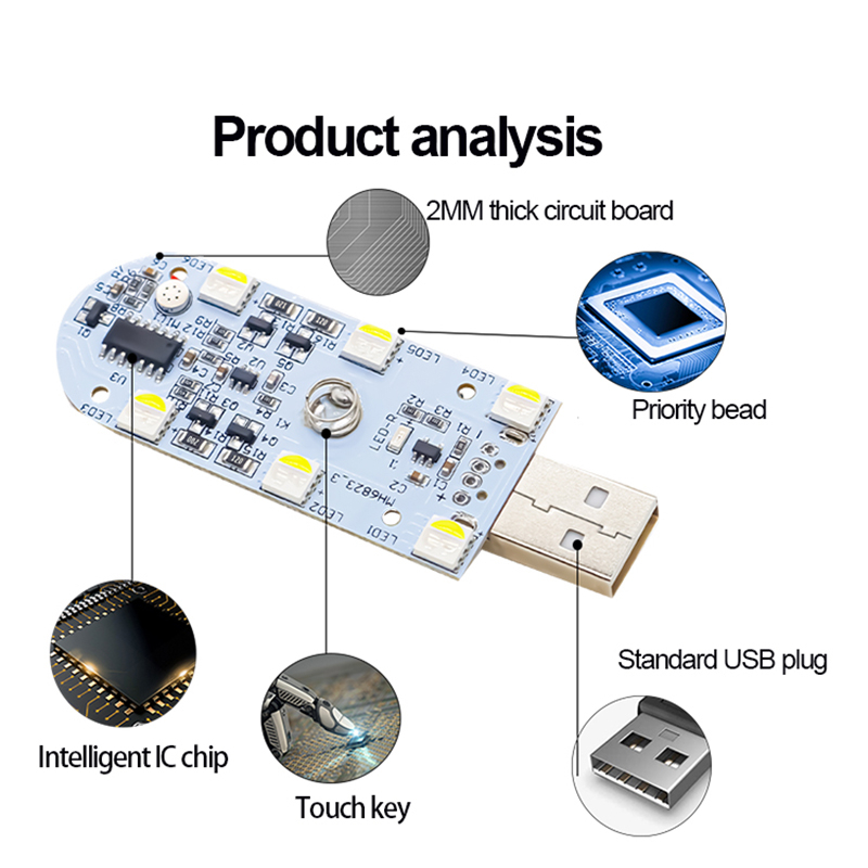 Đèn LED Mini Không Dây Cảm Ứng Chạm Để Đọc Sách Trên Nóc Xe Hơi