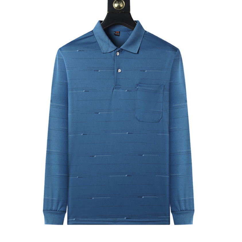 Áo Thun Dài Tay Họa Tiết Kẻ Sọc Thời Trang Cho Đàn Ông Trung Niên