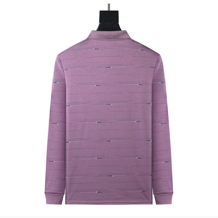 Áo Thun Dài Tay Họa Tiết Kẻ Sọc Thời Trang Cho Đàn Ông Trung Niên