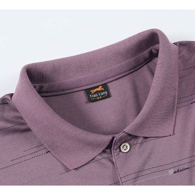 Áo Thun Dài Tay Họa Tiết Kẻ Sọc Thời Trang Cho Đàn Ông Trung Niên