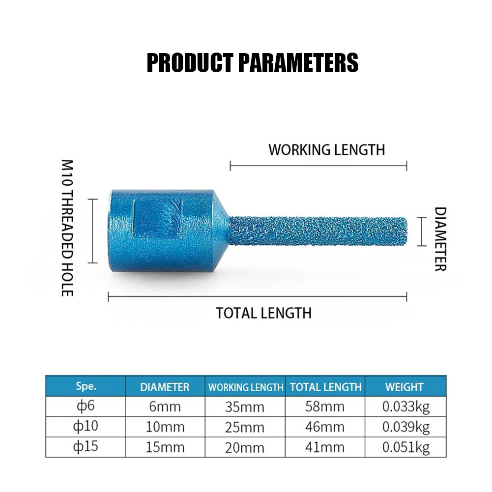 1 Mũi Khoan Cắt Kim Cương M10 Dùng Cho Máy Khoan Gạch Men / Đá / Gạch Men