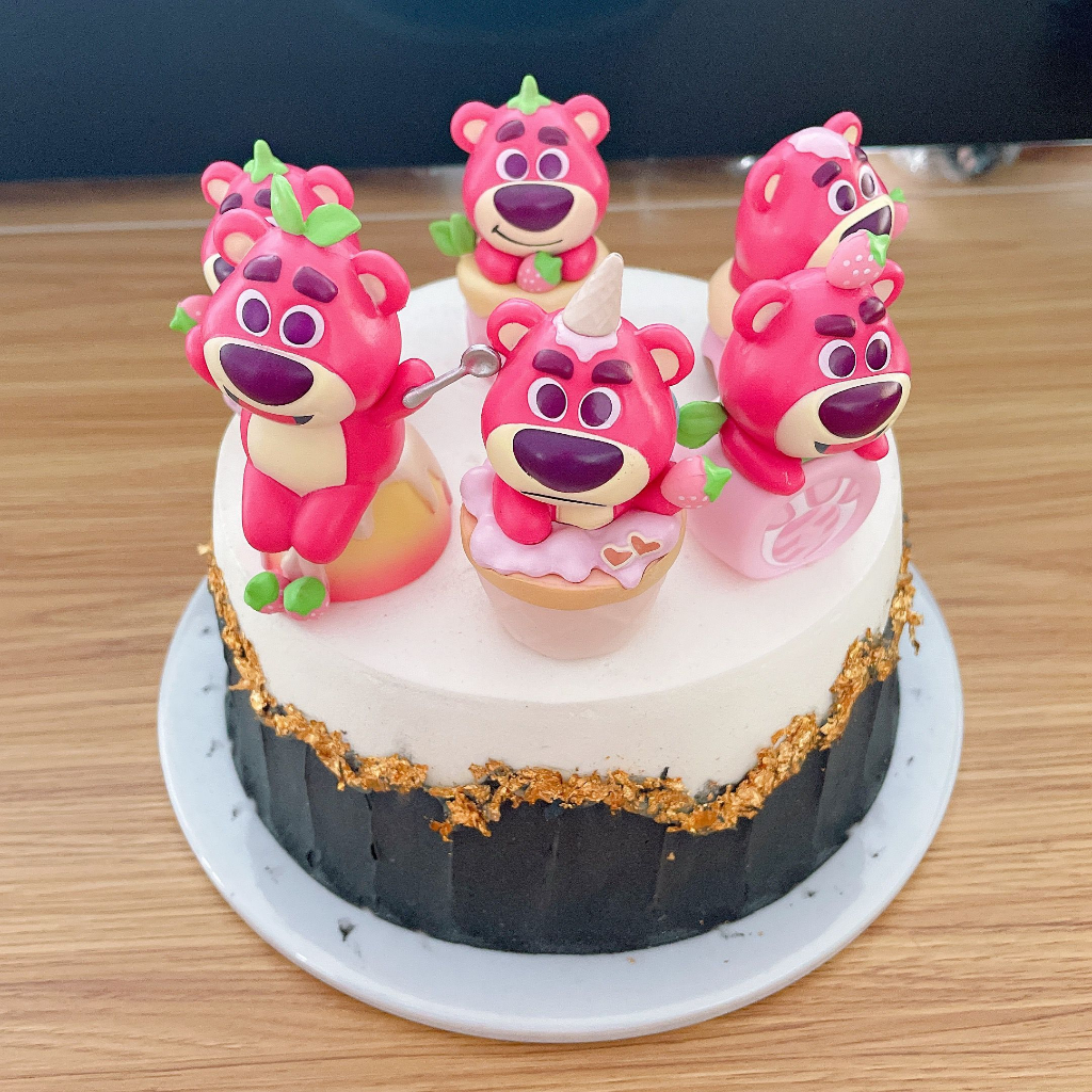 DISNEY Bộ 6 Mô Hình Gấu Strawberry Hoạt Hình 6-7cm Bằng Nhựa Pvc Trang Trí Xe Hơi