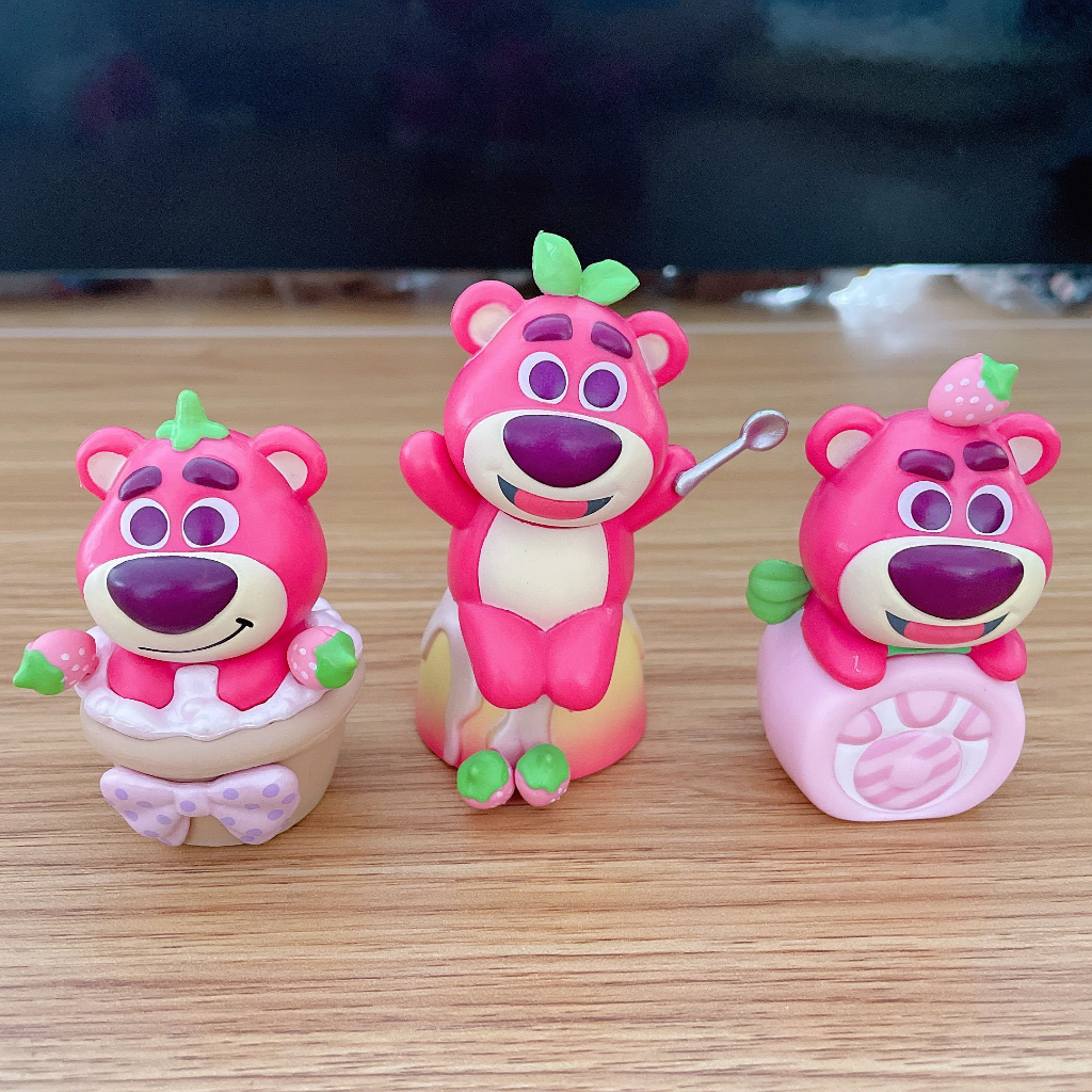 DISNEY Bộ 6 Mô Hình Gấu Strawberry Hoạt Hình 6-7cm Bằng Nhựa Pvc Trang Trí Xe Hơi