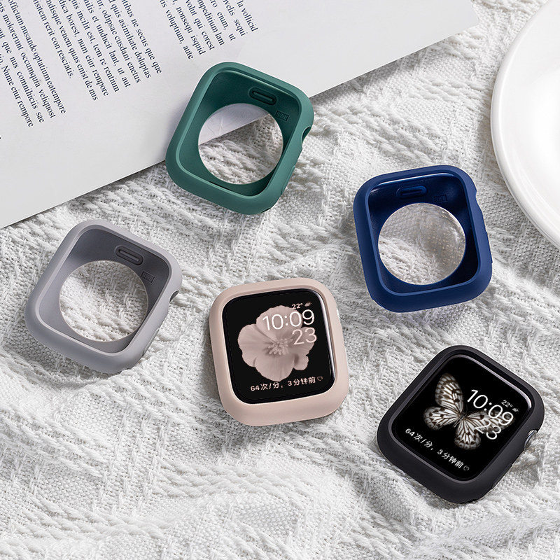 Ốp Bảo Vệ Bằng Silicon Mềm Cho Đồng Hồ Thông Minh applewatch 8 7 6 se 5 4 3 2 iwatch 42mm 40mm 44mm 41mm 45mm case