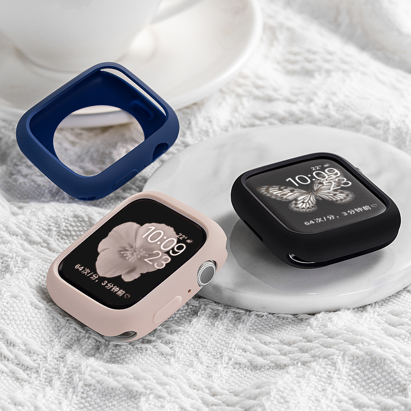 Ốp Bảo Vệ Bằng Silicon Mềm Cho Đồng Hồ Thông Minh applewatch 8 7 6 se 5 4 3 2 iwatch 42mm 40mm 44mm 41mm 45mm case