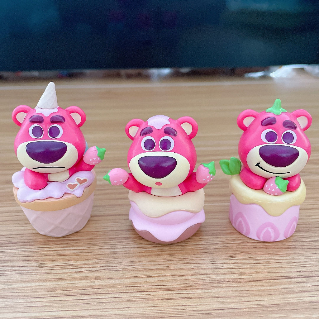 DISNEY Bộ 6 Mô Hình Gấu Strawberry Hoạt Hình 6-7cm Bằng Nhựa Pvc Trang Trí Xe Hơi