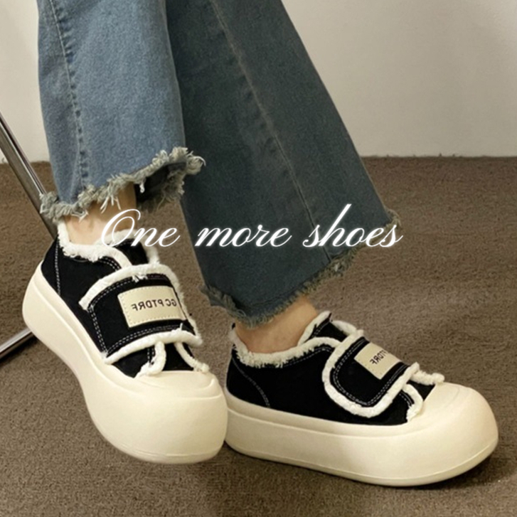One more shoes⭐Giày Vải canvas Đế Dày Phong Cách Hàn Quốc Thời Trang Cho Nữ