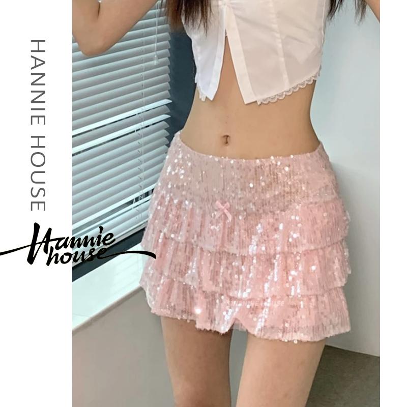 Chân Váy Ngắn Xếp Tầng Đính Kim Sa Lấp Lánh Thời Trang Mùa Hè Cho Nữ