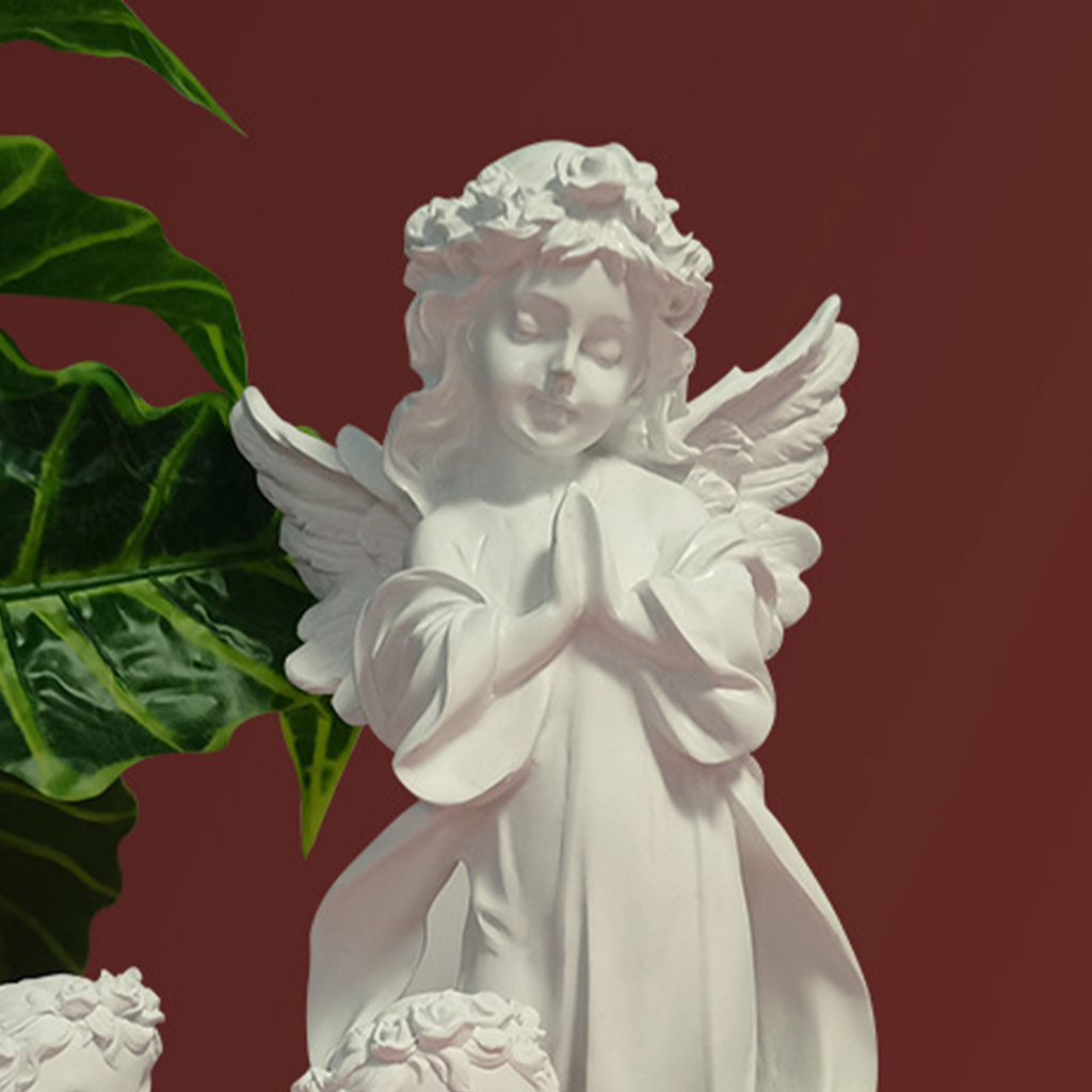 Tượng Thiên Thần Cầu Nguyện 16cm Thạch Cao phong cách bắc âu Trang Trí nhà cửa Phòng Văn