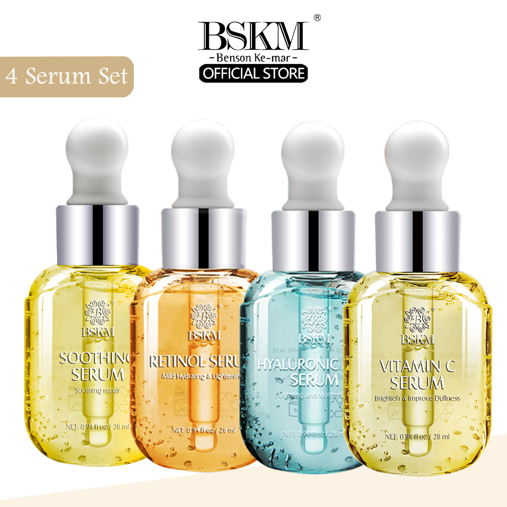 BSKM Tinh Chất Retinol + Tinh Chất Vitamin C + Tinh Chất Axit Hyaluronic + Tinh Chất Làm Dịu Chống Lão Hóa Làm Trắng Dưỡng Ẩm Làm Sáng Nếp Nhăn Làm Săn Chắc Da 28Ml Bộ Tinh Chất