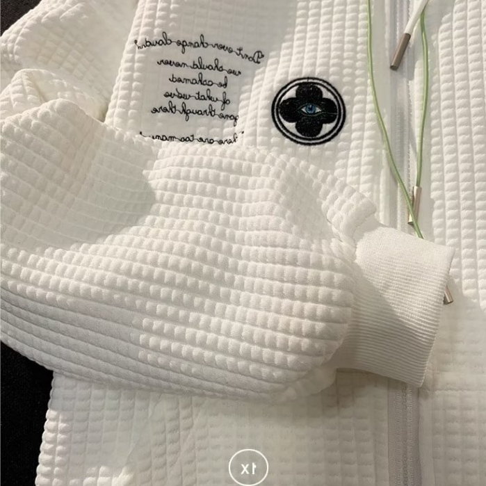 Áo Khoác Hoodie Nam Thêu Chữ Waffle Phong Cách Hàn Quốc hoodie zip áo khoác đôi nam nữ áo hoodie xám áo hoodie nam form rộng