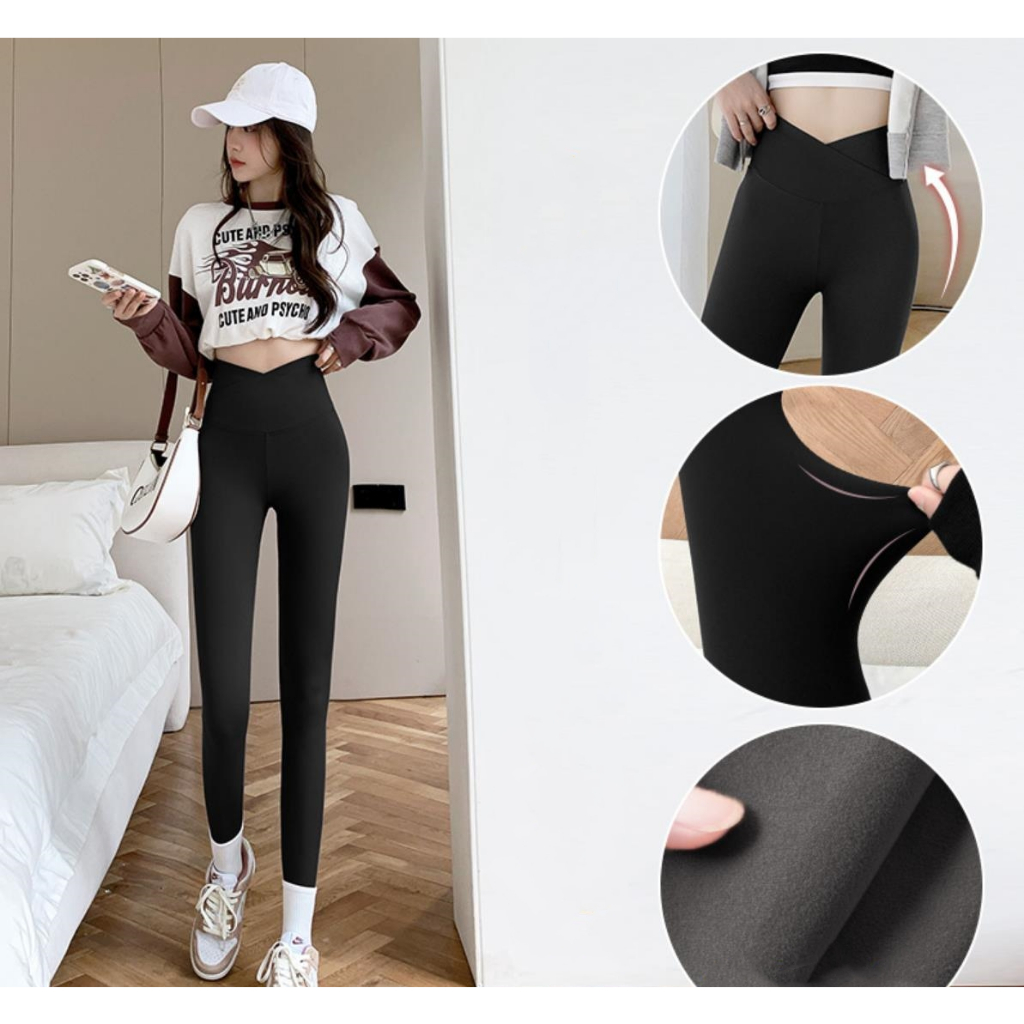 Quần Legging Thể Thao Eo Cao Co Giãn Ôm Dáng Thời Trang