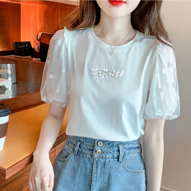 Tao women's fashion/áo ren/áo cộc tay nữ/Áo Thun Nữ/áo phông ngắn/áo thun kiểu/áo thun ôm/áo thun nữ hàn quốc/áo quảng châu nữ/