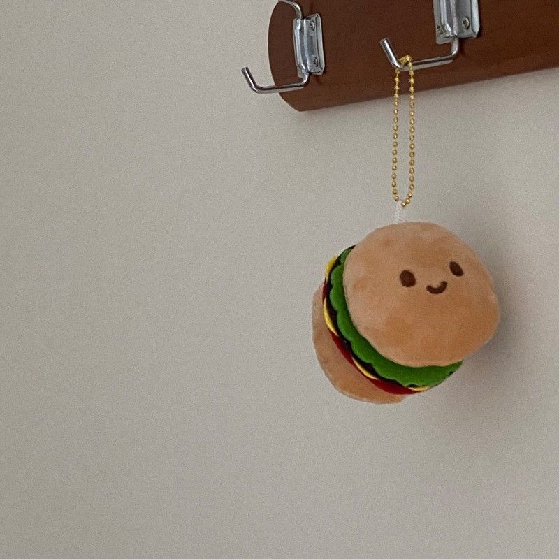 Móc Khóa Hình Bánh hamburger Nhồi Bông Dễ Thương Sáng Tạo