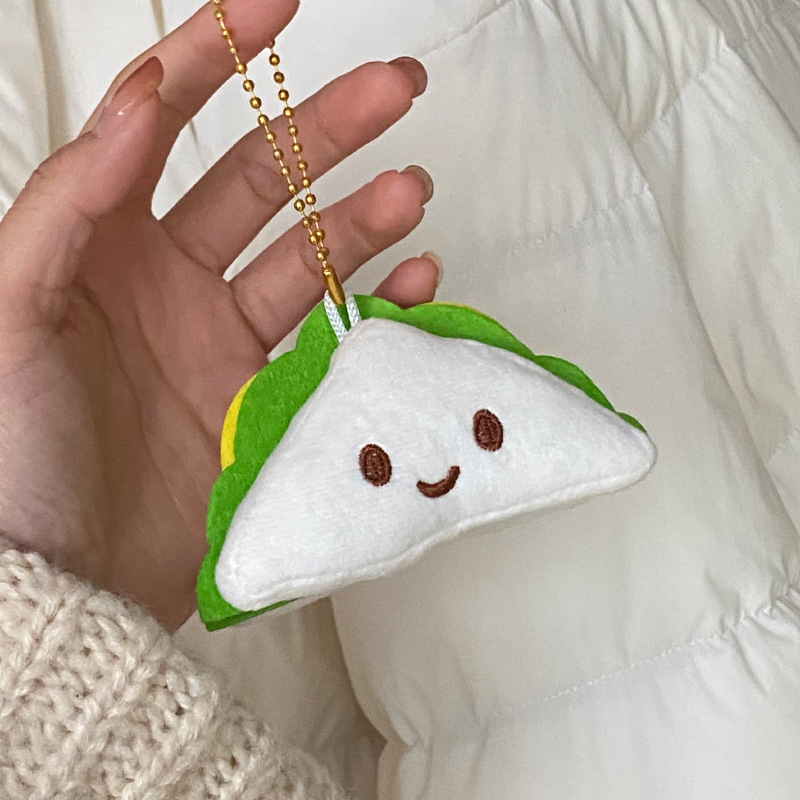Móc Khóa Hình Bánh hamburger Nhồi Bông Dễ Thương Sáng Tạo