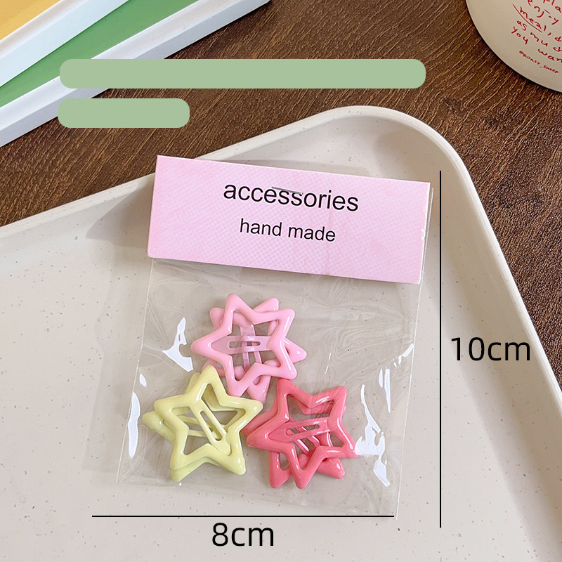 Set 6 Kẹp Tóc Hình Ngôi Sao Nhiều Màu Sắc Dễ Thương Cho Nữ