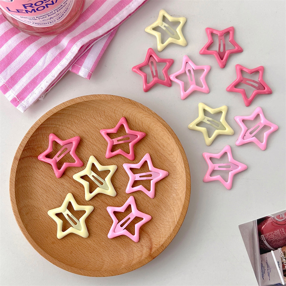 Kẹp Tóc Hình Ngôi Sao Màu Vàng Hồng Dễ Thương Dành Cho Nữ