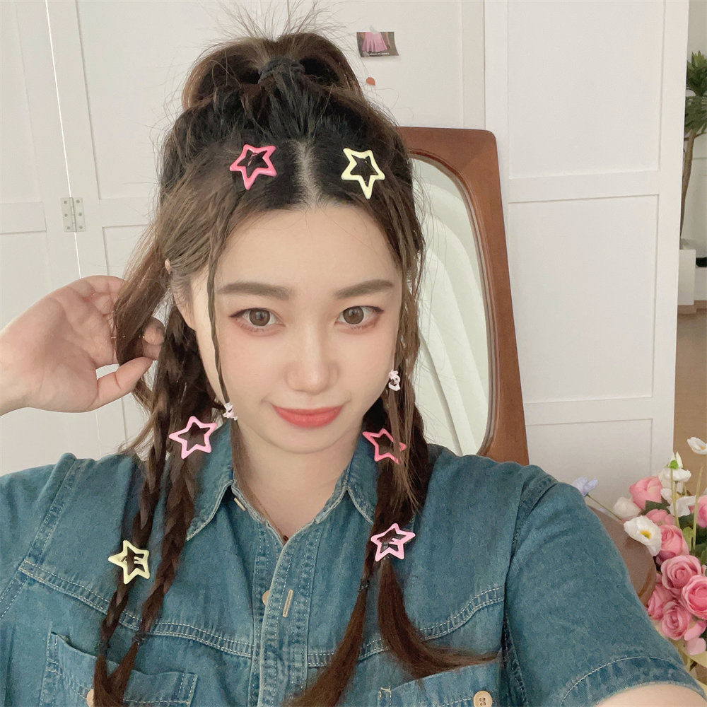 Kẹp Tóc Hình Ngôi Sao Màu Vàng Hồng Dễ Thương Dành Cho Nữ