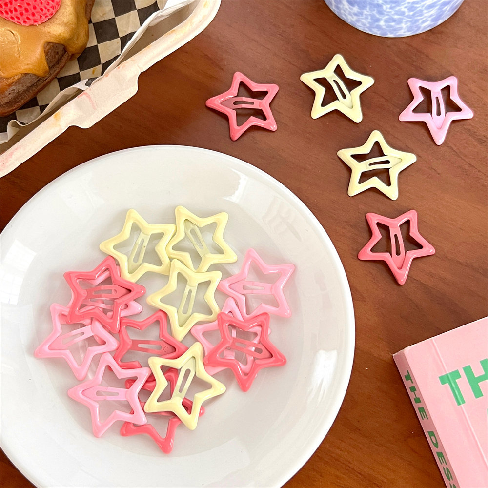 Kẹp Tóc Hình Ngôi Sao Màu Vàng Hồng Dễ Thương Dành Cho Nữ