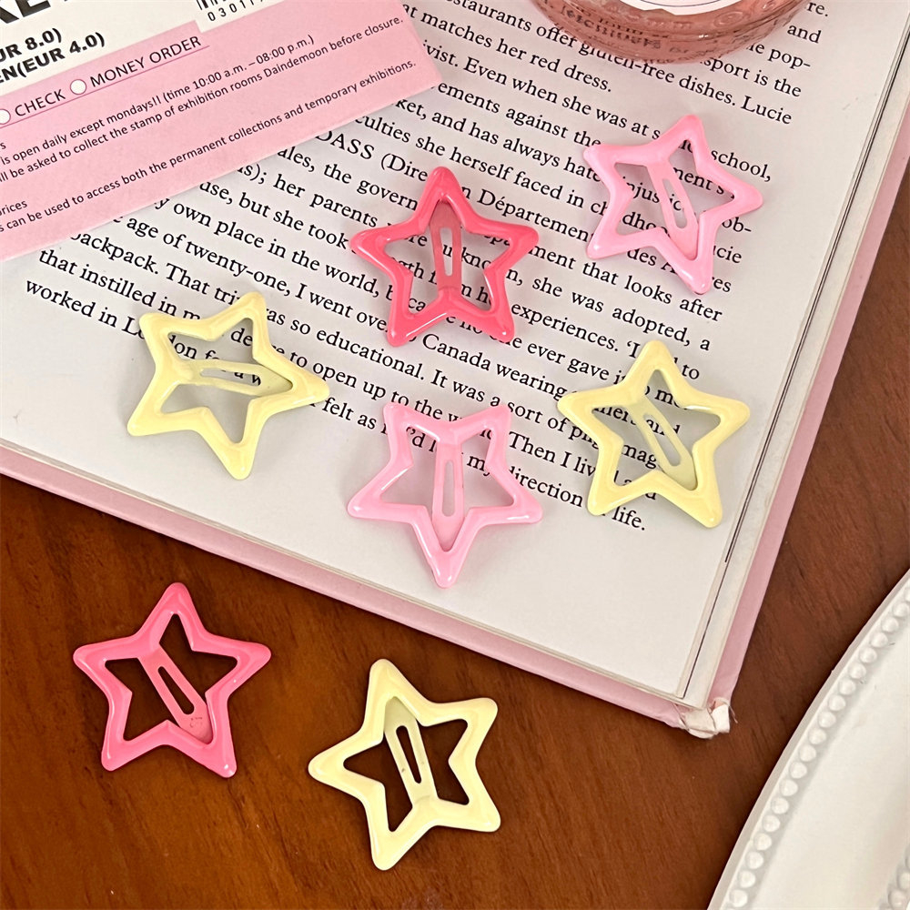 Kẹp Tóc Hình Ngôi Sao Màu Vàng Hồng Dễ Thương Dành Cho Nữ