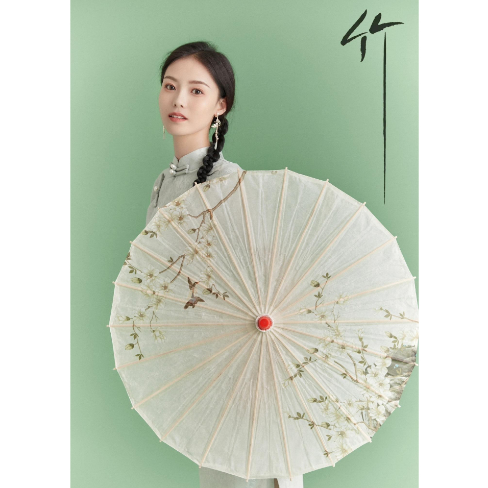 Dù Handmade Bằng Giấy Dầu Chống Thấm Nước Màu Trơn Phong Cách Hanfu Cổ Điển Mới 2023