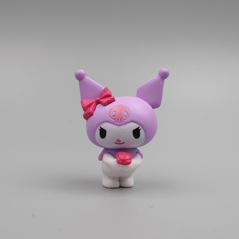5 cái / bộ 3-6 cm sanrio anime hình kuromi my melody strawberry diy kawaii cartoon q phiên bản trang trí bánh pvc hình hành động mô hình búp bê đồ chơi quà tặng