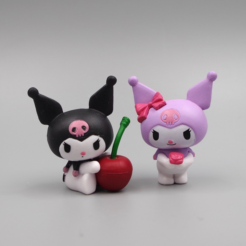 5 cái / bộ 3-6 cm sanrio anime hình kuromi my melody strawberry diy kawaii cartoon q phiên bản trang trí bánh pvc hình hành động mô hình búp bê đồ chơi quà tặng