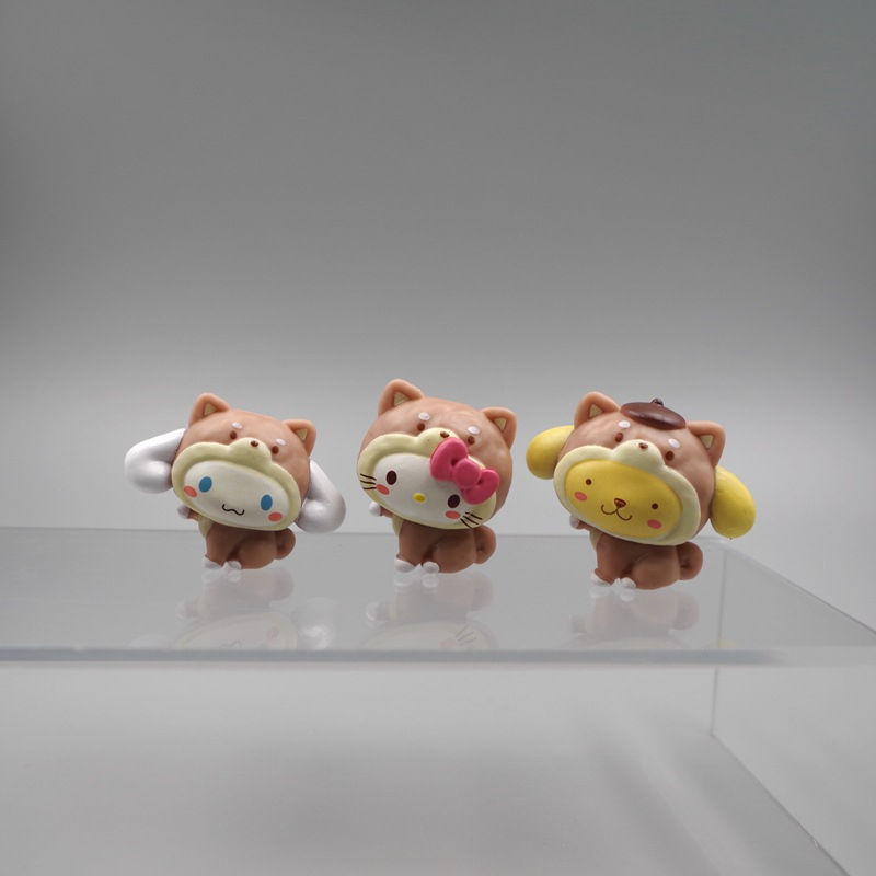 SANRIO Set 5 Mô Hình Nhân Vật Phim Hoạt Hình hello kitty kuromi my melody Cinnamoroll 3-4cm