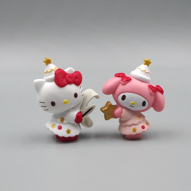 SANRIO Set 6 Mô Hình Mô Phỏng Nhân Vật Phim Hoạt Hình kuromi hello kitty my melody Cinnamoroll pom purin q