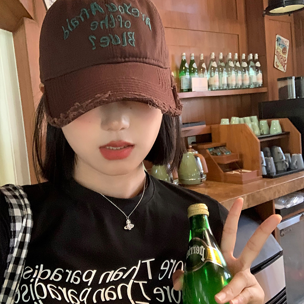 Nón Lưỡi Trai Thời Trang Hip Hop Thêu Chữ Phong Cách Hàn Quốc