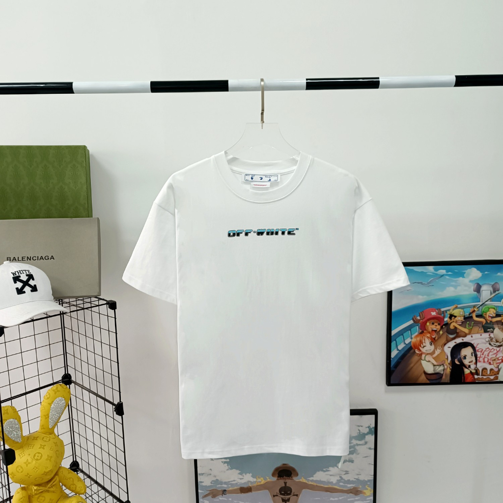OFFWHITE Áo Thun Cotton Ngắn Tay Off White Thời Trang Cho Nam Nữ