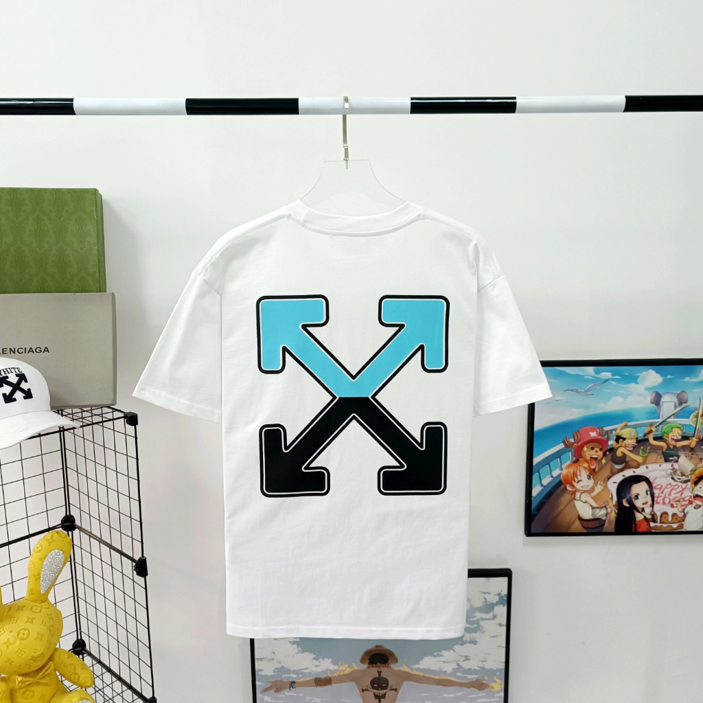 OFFWHITE Áo Thun Cotton Ngắn Tay Off White Thời Trang Cho Nam Nữ