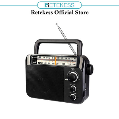 Radio Retekess TR604 FM / AM 2 Băng Tần Có Thể Sạc Lại Với Giắc Cắm Tai Nghe 3.5mm Cho Người Già
