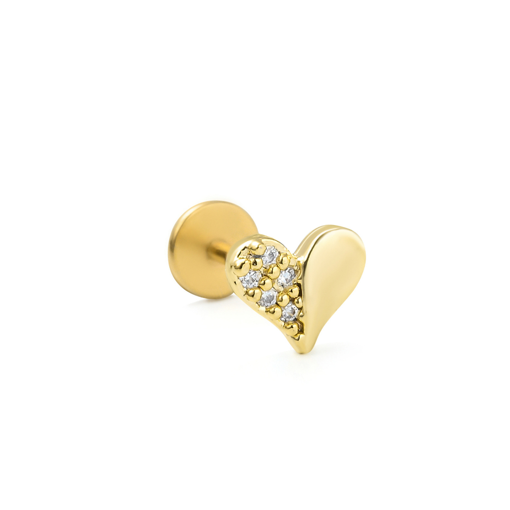 1 Bông Tai Thép Không Gỉ Mạ Vàng 18k Hình Thiên Thần, Trái Tim