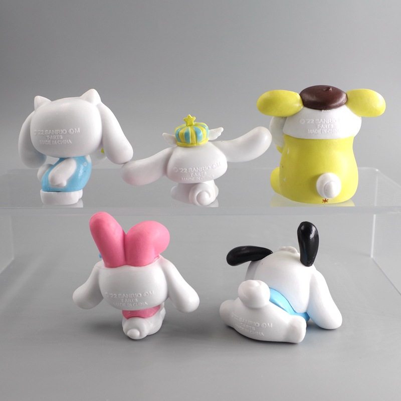 SANRIO Set 5 Mô Hình Nhân Vật Phim Hoạt Hình hello kitty kuromi my melody Cinnamoroll 3-4cm