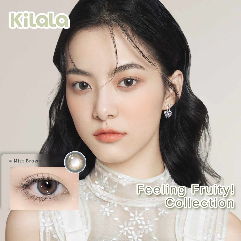 Lens nâu tự nhiên Kilala lens 6 tháng Mist Brown/MISS Black có cận - GDia 13.3mm - Độ cận 0-8